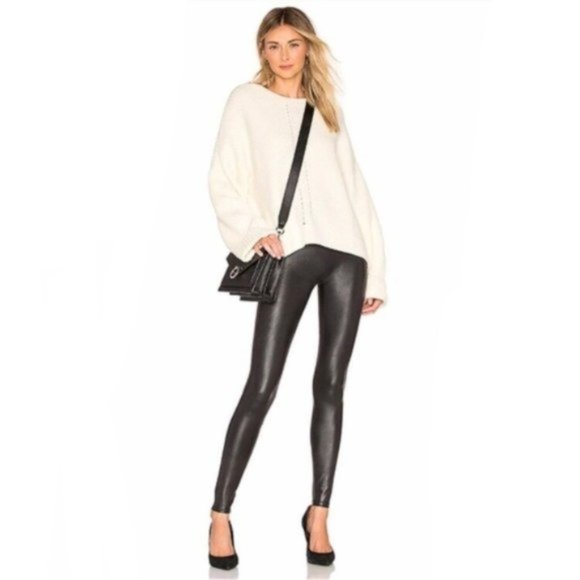 SPANX Black Faux Leather Leggings